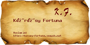 Kőrösy Fortuna névjegykártya